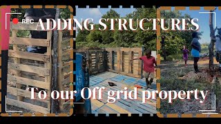 Building structures off grid in Oklahoma Building Pallet sheds Pallet Fences and Gates [upl. by Nirrep]