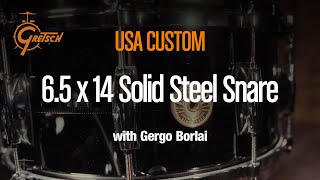 GRETSCH USA Solid Steel Snare Drum 65 x 14″ played by Gergo Borlai [upl. by Noelani88]