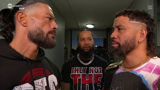 Full Segment Backstage Roman Reigns And Jey Uso Face off SmackDown Highlights [upl. by Staffan]