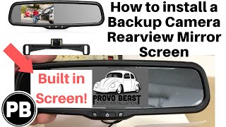 How To Install a Rear View Mirror Backup Camera  AUTOVOX T2 [upl. by Haswell]