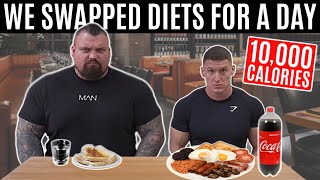 I swapped diets with the WORLDS STRONGEST MAN  ft Eddie Hall 10000 CALORIES [upl. by Yunick]