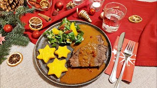 Glühweinbraten mit Polentasternen Ein perfektes amp leckeres Weihnachtsessen das jeder hinbekommt [upl. by Odarbil757]