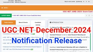 UGC NET December 2024  UGC NET 2024 December Exam Date  UGC NET 2024  UGC NET December Exam 2024 [upl. by Rosenblatt]