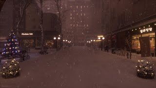 Nostalgic Quiet Winter Night Street  Sounds of Falling Snow White Noise [upl. by Meredith]