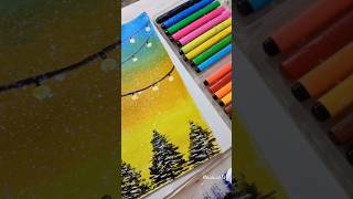 Easy sunset acrylic painting for beginners  Step by step toturial shorts explore [upl. by Ettennan]