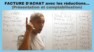 FACTURE DACHAT avec les réductions à comptabiliser Simplement [upl. by Repsihw920]