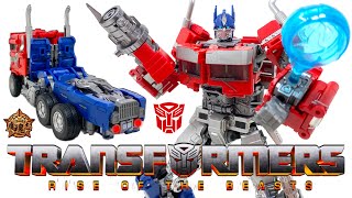 MHZ Toys SUPREME COMMANDER Transformers RISE OF THE BEASTS Leader Scale MHM01 OPTIMUS PRIME Review [upl. by Ecerahc]