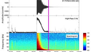 Seismic sound played at 100 times faster than true speed from the 20200809 M51 earthquake [upl. by Euridice369]