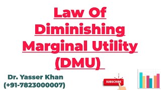 Law Of Diminishing Marginal Utility  DMU  Diminishing Marginal Utility With Table and Diagram [upl. by Amabil]