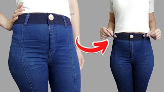 Sewing trick to increase the waist of jeans using a simple method [upl. by Gerty]