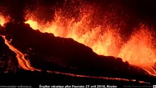 Éruption volcanique piton Fournaise  27 avril 2018  Réunion [upl. by Coral994]