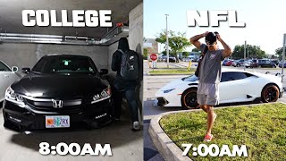 Day In The Life NFL vs College Football [upl. by Nolahp]