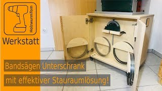 Werkstattmöbel selbst gebaut  Unterschrank für die Bandsäge mit effektiver Stauraumlösung [upl. by Map684]