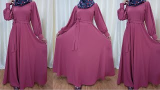 Designer Abaya  Easiest cutting and Stitching [upl. by Yennek]