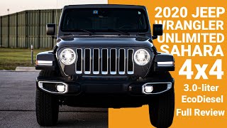 2020 Jeep Wrangler Unlimited Sahara 4x4 30 EcoDiesel  Full Review [upl. by Irotal]