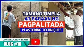 PAANO MAG PALITADA  HOW TO PLASTER A WALL  PLASTERING TECHNIQUES  PLASTERING METHODS [upl. by Piselli]