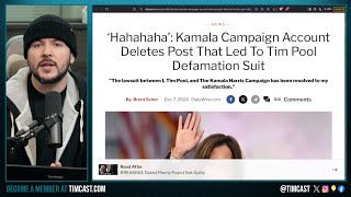 Tim Pool Kamala Harris Lawsuit IS OVER Resolved To Tim Pools Satisfaction X Post DELETED [upl. by Ahcila]