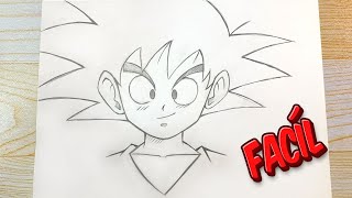 Cómo DIBUJAR a GOKU PEQUEÑO a Lápiz  Tutorial FÁCIL Paso a Paso [upl. by Eloise]