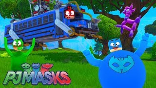 MENINO GATO CORUJITA E LAGARTIXO TIRARAM FÉRIAS NO ÔNIBUS LOUCO DO FORTNITE CRAZY BUS  PJ MASKS [upl. by Nida26]