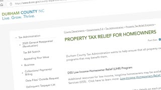 Durham property tax relief program delayed processing applications as quickly as possible [upl. by Curley153]