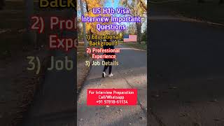 US H1b Visa Interview questions 🇺🇸  US Visa Interview Preparation h1bvisa h1bjobs h1blottery [upl. by Leiand]