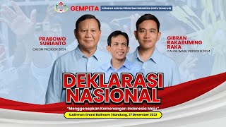 LIVE  Deklarasi Nasional Gempita PrabowoGibran Genapkan Kemenangan Indonesia Maju [upl. by Eibur75]