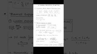 Class 11 physics chapter11 shortnotes thermalpropertiesofmatter ytshorts [upl. by Leinahtan]