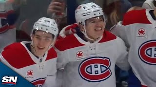 Canadiens Cole Caufield Scores His 13th Of The Season vs Blue Jackets [upl. by Esinrahs4]