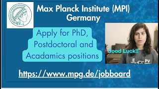 Scientific Positions in Germany  PhD Postdoc Max Planck Institute Apply now [upl. by Desi]