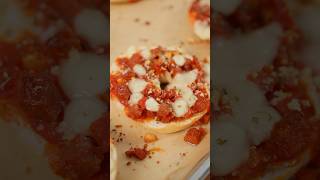 Pizza bagel recipe 🍕 pizza pizzalover pizzarecipe problemsolved [upl. by Madel131]