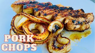 Easy Pork Chops on The Griddle blackstone unclestevesshake [upl. by Haelak885]