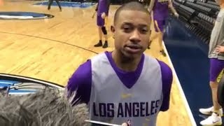 Isaiah Thomas talks to the media before his Lakers debut  ESPN [upl. by Aicina856]