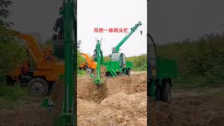 Agricultural fourwheel drive and foursimilar truckmounted cranedigger allinone machine P5768 [upl. by Evars]