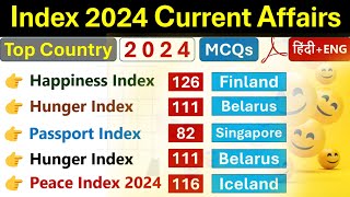 INDEX 2024 Current Affairs  Most Important INDEX Current Affairs 2024  Current Affairs 2024  MCQs [upl. by Tsan310]