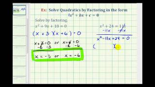 Ex 2 Factor and Solve Quadratic Equation  Trinomial a  1 [upl. by Halas]