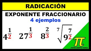 Potencia con exponente fraccionario  ejercicios resueltos [upl. by Rohn]