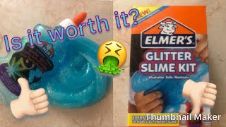 100 HONEST Elmers Glitter Slime kit review IS IT WORTH IT [upl. by Queena]