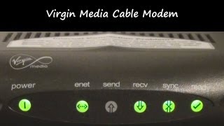 Virgin Media Modem led activity for Ambit E08C01300 cable modem from power up to ready to use [upl. by Yettie]