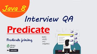 Java 8 predicate functional Interface Java 8 Interview questionpredicate joining java 8 okayjava [upl. by Vez581]