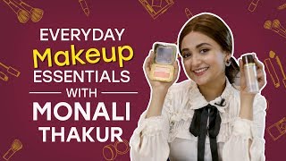 Monali Thakur Whats in my makeup bag  Pinkvilla  Fashion  Bollywood [upl. by Aisetra]