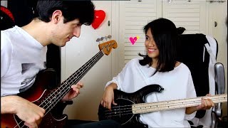 Cant Take My Eyes Off You Couple Bass Cover 情侶雙人貝斯Cover [upl. by Ahsinra]