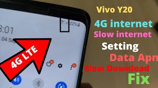 Vivo Y20 Internet Settings Slow internet solution Data Not Working Hindi Urdu [upl. by Zahc]