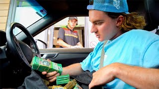 FAKE MONEY DRIVE THRU PRANK [upl. by Yael]