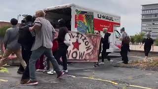 Democrat party hire Holly Zoller to deliver uhaul truck with riot gear to Louisville [upl. by Adnilemre]