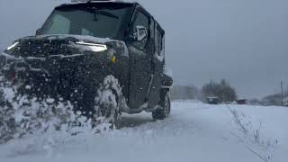 2022 Polaris Ranger NorthStar Ultimate Crew and Glacier Pro HD Poly Plow Doing Work [upl. by Walston]