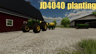 Planting WIth The John Deere 4040 FS22 Console Modded [upl. by Ursala]