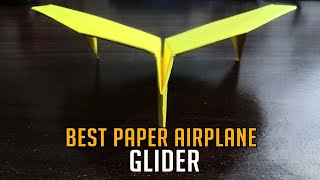 Best Glider Paper Airplane Flies Forever How to Make GLIDE  Tutorial Origami [upl. by Lerrad593]