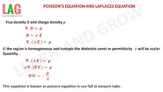 Poissons Equation amp Laplace Equation Hindi [upl. by Sivrad]