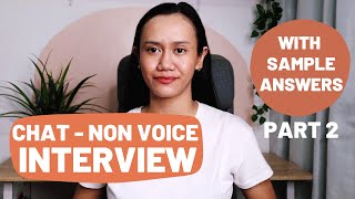 CHAT SUPPORT EMAIL NON VOICE CUSTOMER SUPPORT INTERVIEW QUESTIONS with SAMPLE Answers  PART 2 [upl. by Jaymie]