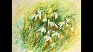 Snowdrops Watercolour Painting Lesson [upl. by Awram570]